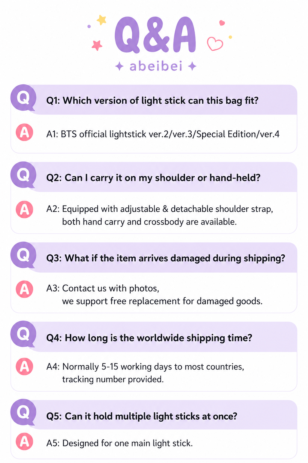 BTS Light Stick Carrying Case | Purple Protective Storage Box