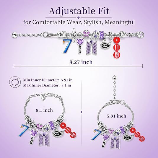 BTS OT7 ARMY Beaded Bracelet — Whale Charm Cartoon Style