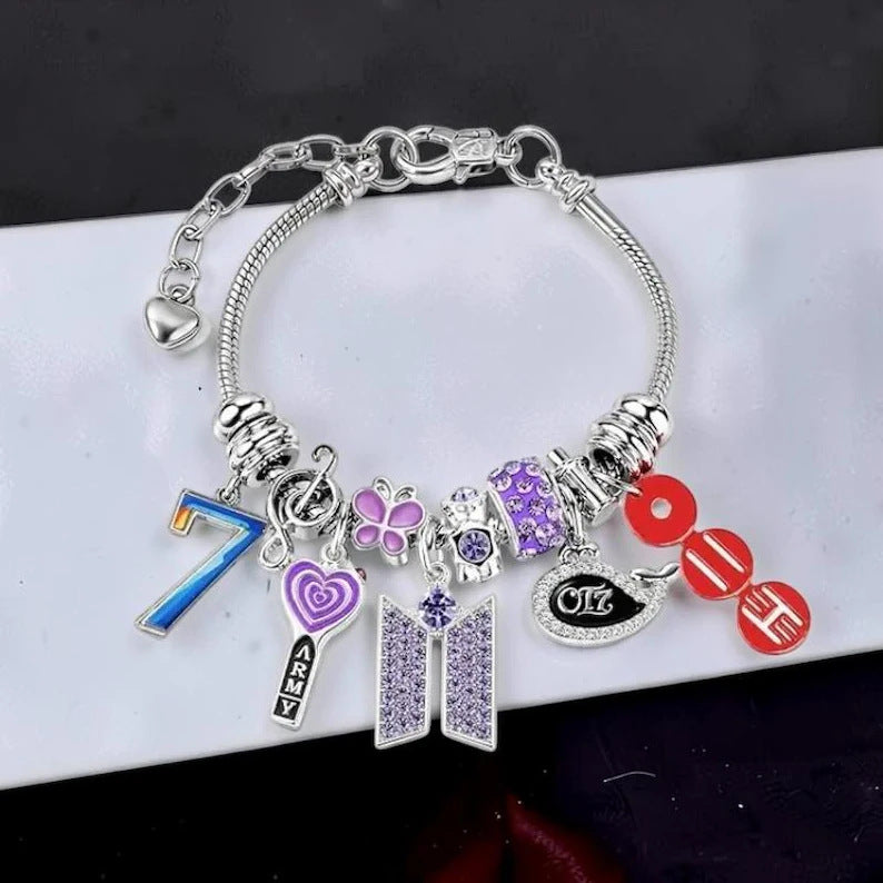 BT21 Whale Charm Pendant Bracelet — BTS Cartoon Style