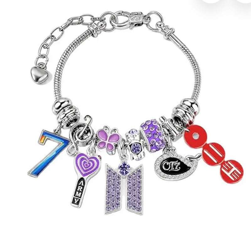 BT21 Whale Charm Pendant Bracelet — BTS Cartoon Style