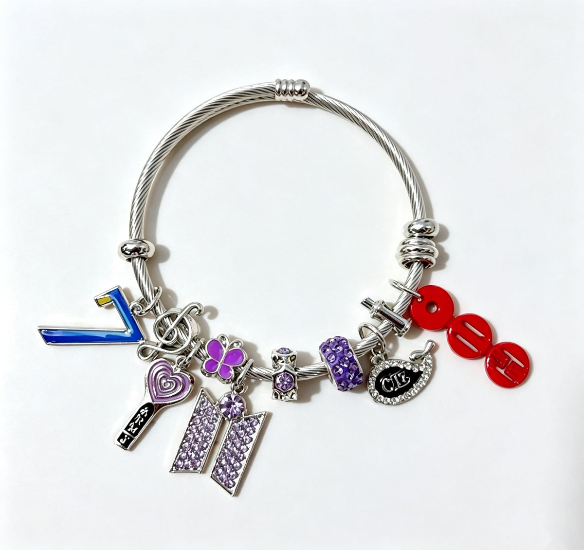 BT21 Whale Charm Pendant Bracelet — BTS Cartoon Style