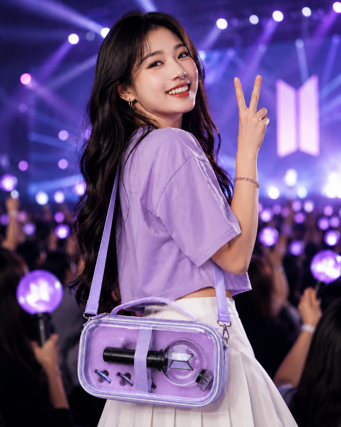 BTS Light Stick Carrying Case | Purple Protective Storage Box