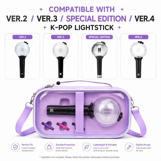 BTS Light Stick Carrying Case | Purple Protective Storage Box